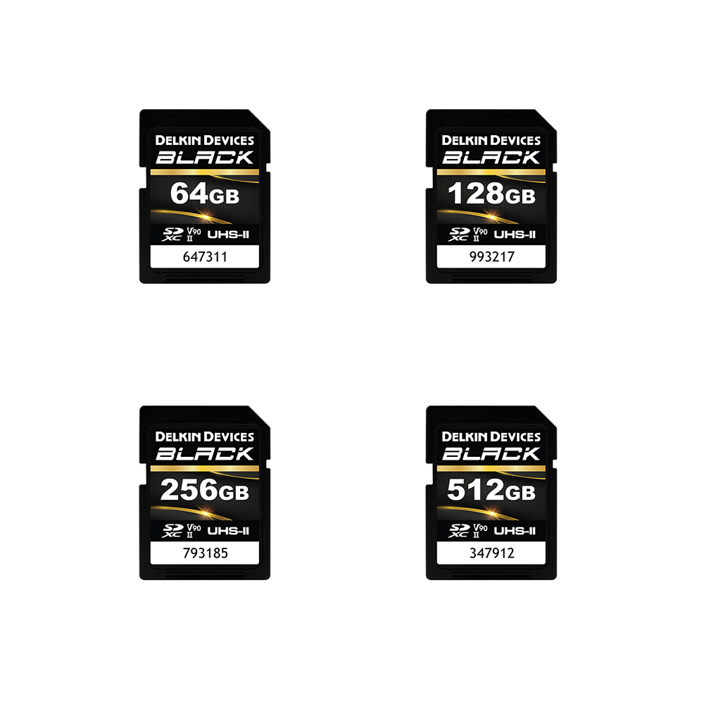 Delkin Devices Black 64-128-256-512GB UHS-II V90 SD CARD (2)