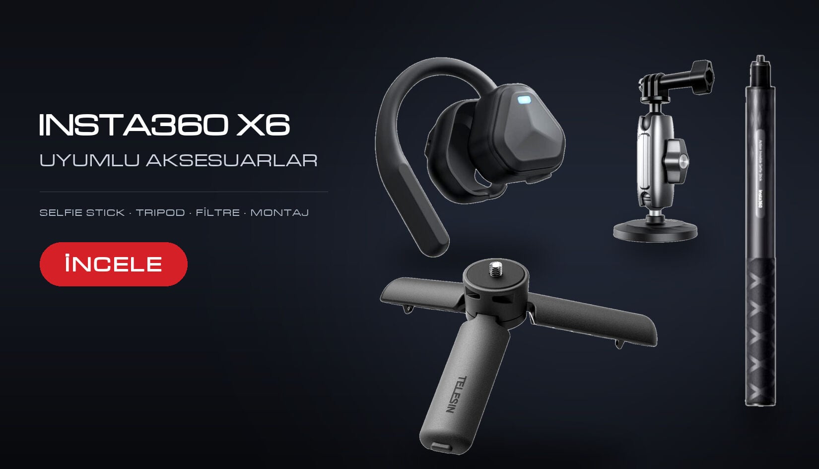 Insta360 X6 Uyumlu Aksesuarlar - SYD Güvencesiyle