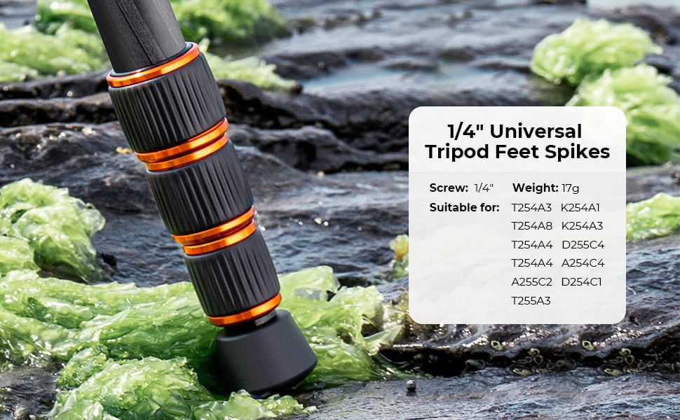 K&F Concept 1-4 inç Dişli Kauçuk Tripod Ayak Vidası