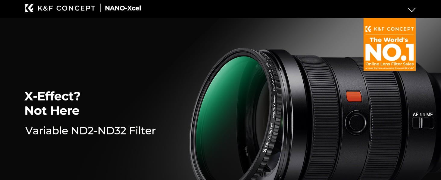 K&F Concept 67 mm ND2-ND32 Değişken Filtre 