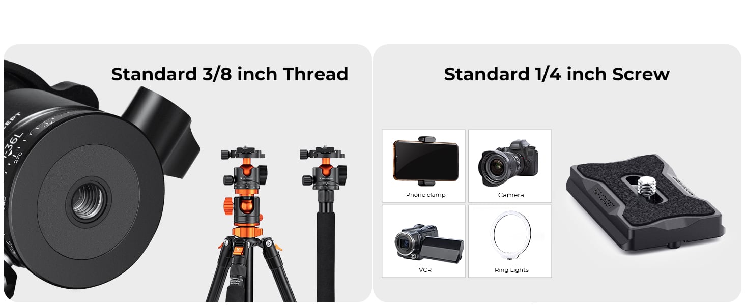 K&F Concept Bilyalı Metal Tripod Başlığı 