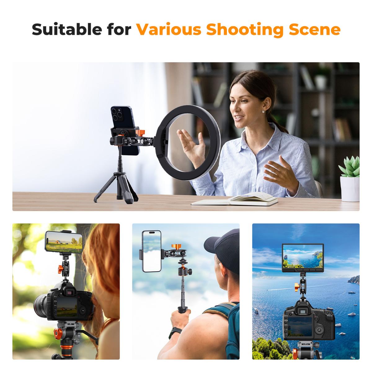 K&F Concept Cold Shoe Double Ball Head