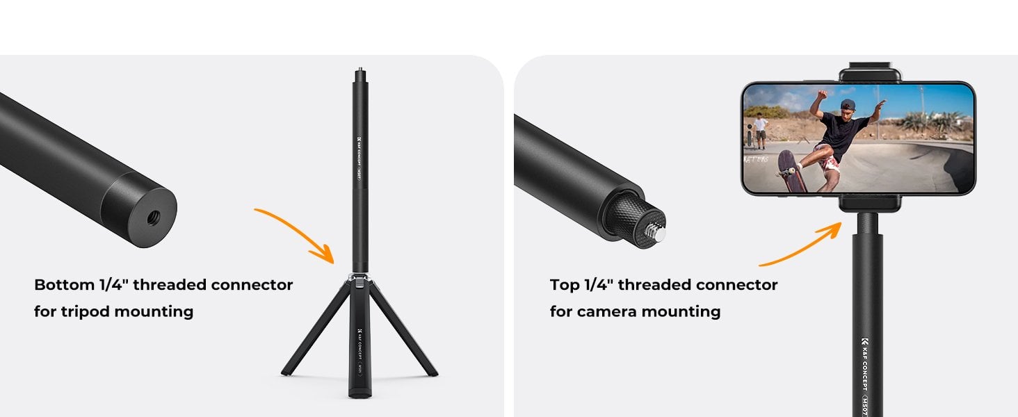 K&F Concept Görünmez Selfie Stick (153 cm)