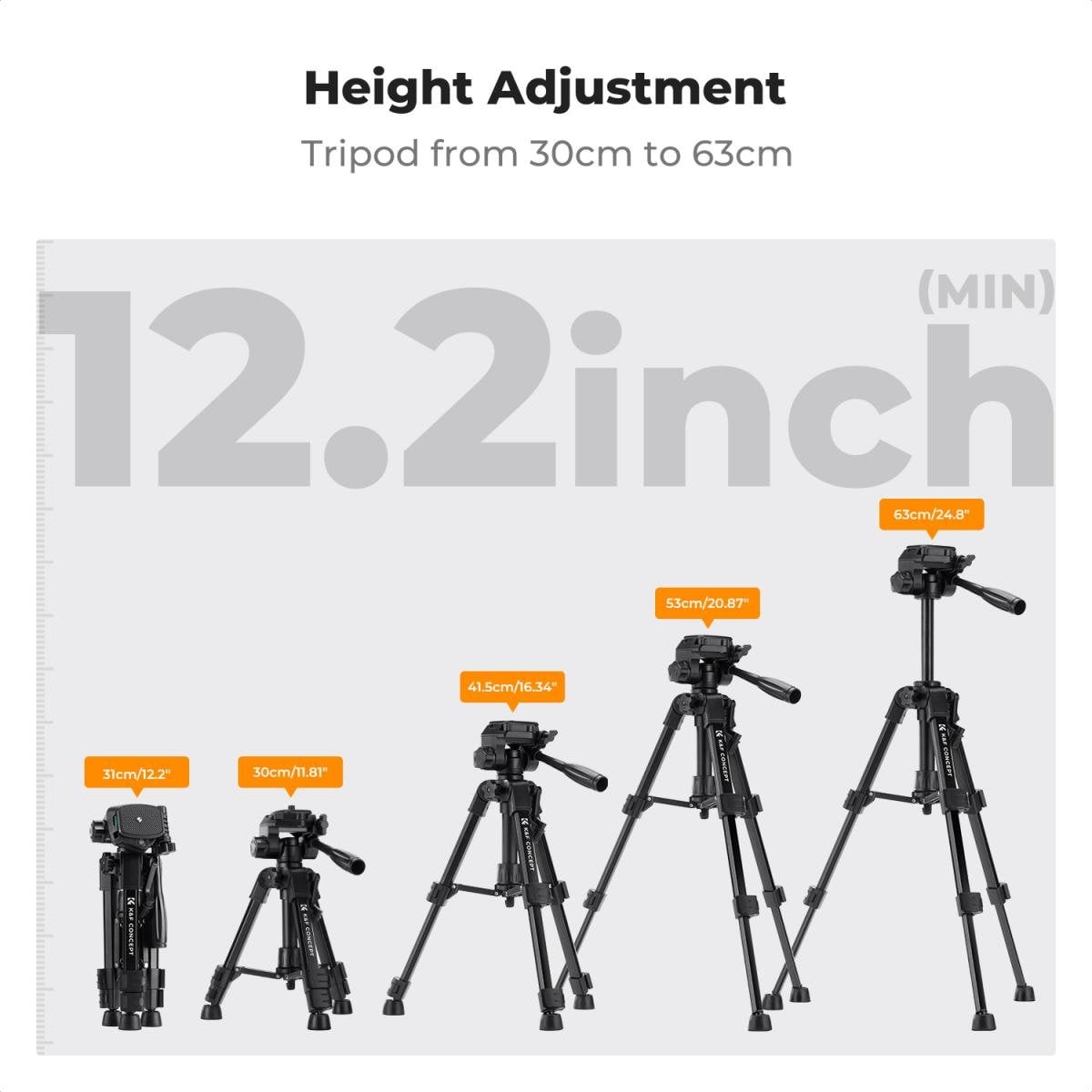 K&F Concept Masaüstü Mini Tripod (63cm)