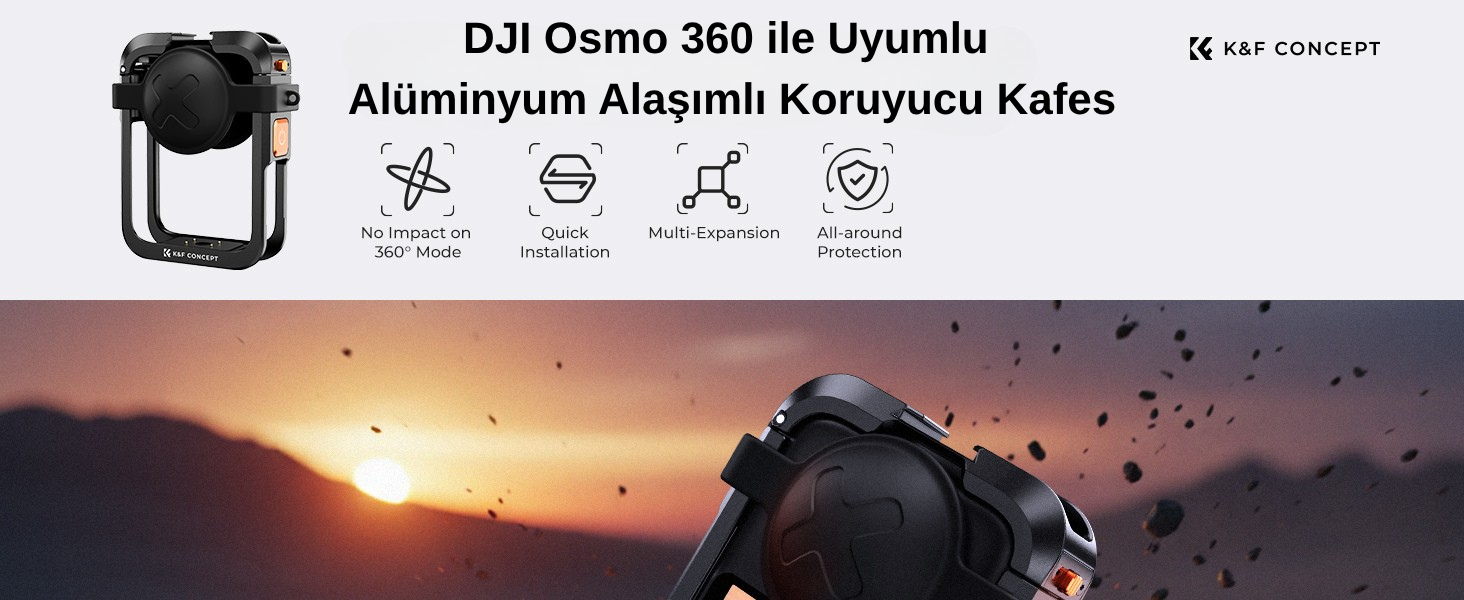 K&F Concept Osmo 360 Uyumlu Metal Kafes