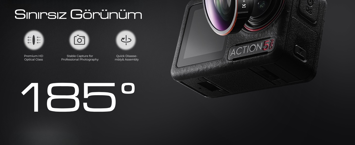 K&F Concept Osmo Action 5 Pro için Geniş Açı Lens