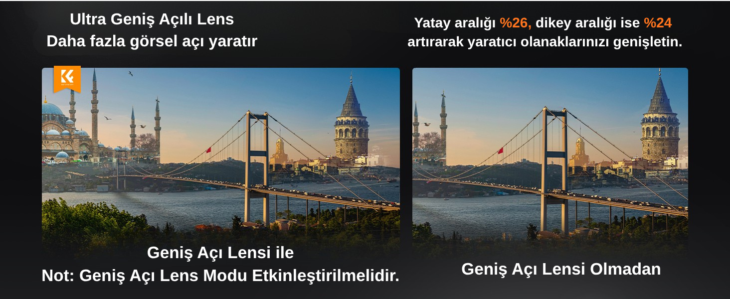 K&F Concept Osmo Action 5 Pro için Geniş Açı Lens (2)
