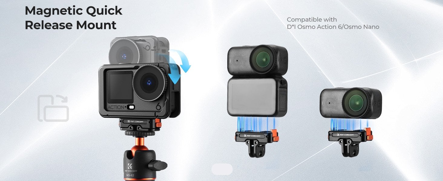 K&F Concept Osmo Action 6 Alüminyum Manyetik Adaptör 