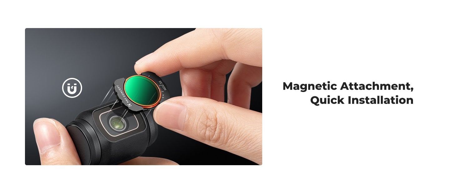 K&F Concept Osmo Pocket 4 için Filtre Seti (UV-CPL-ND2-32 ND32-512)