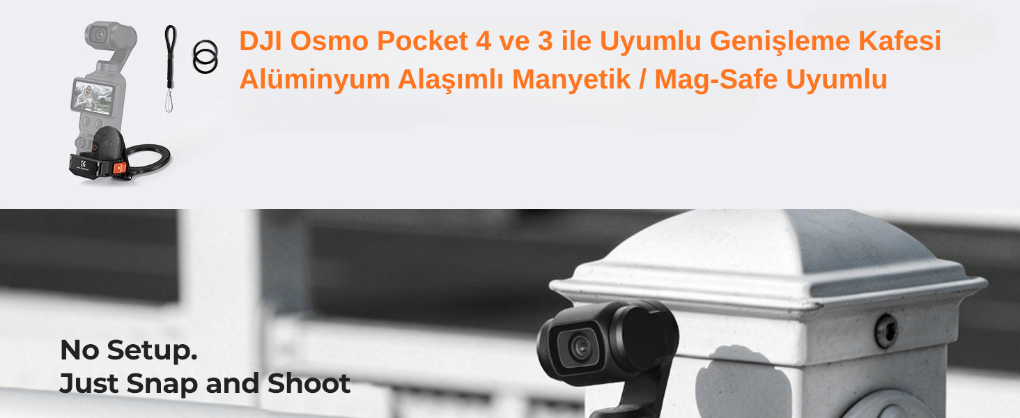 K&F Concept Osmo Pocket 4 için Manyetik Telefon Tutucu