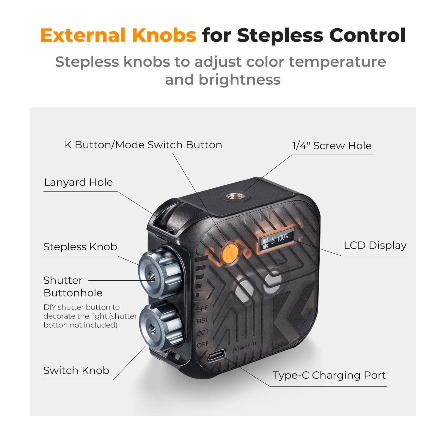 K&F Concept Pocket-Size RGB LED Video Light