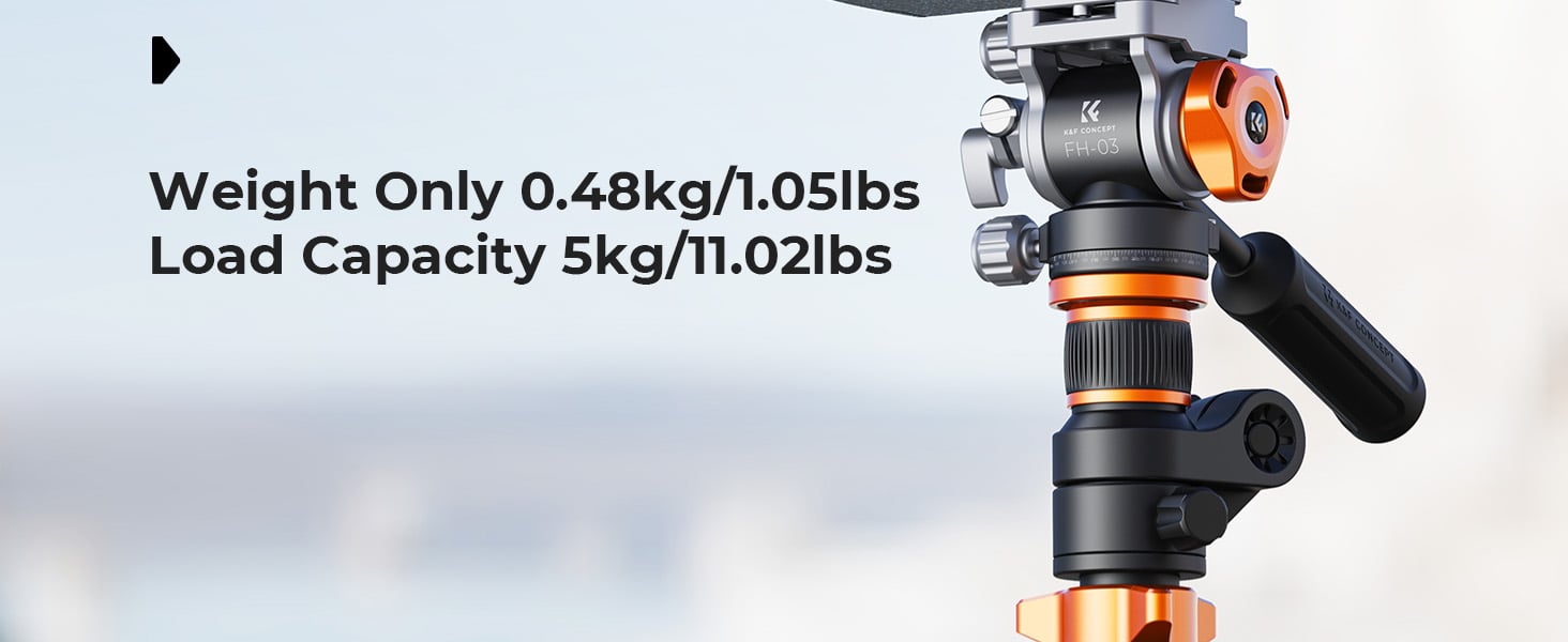 K&F Concept Profesyonel Akışkan Video Tripod Başlığı