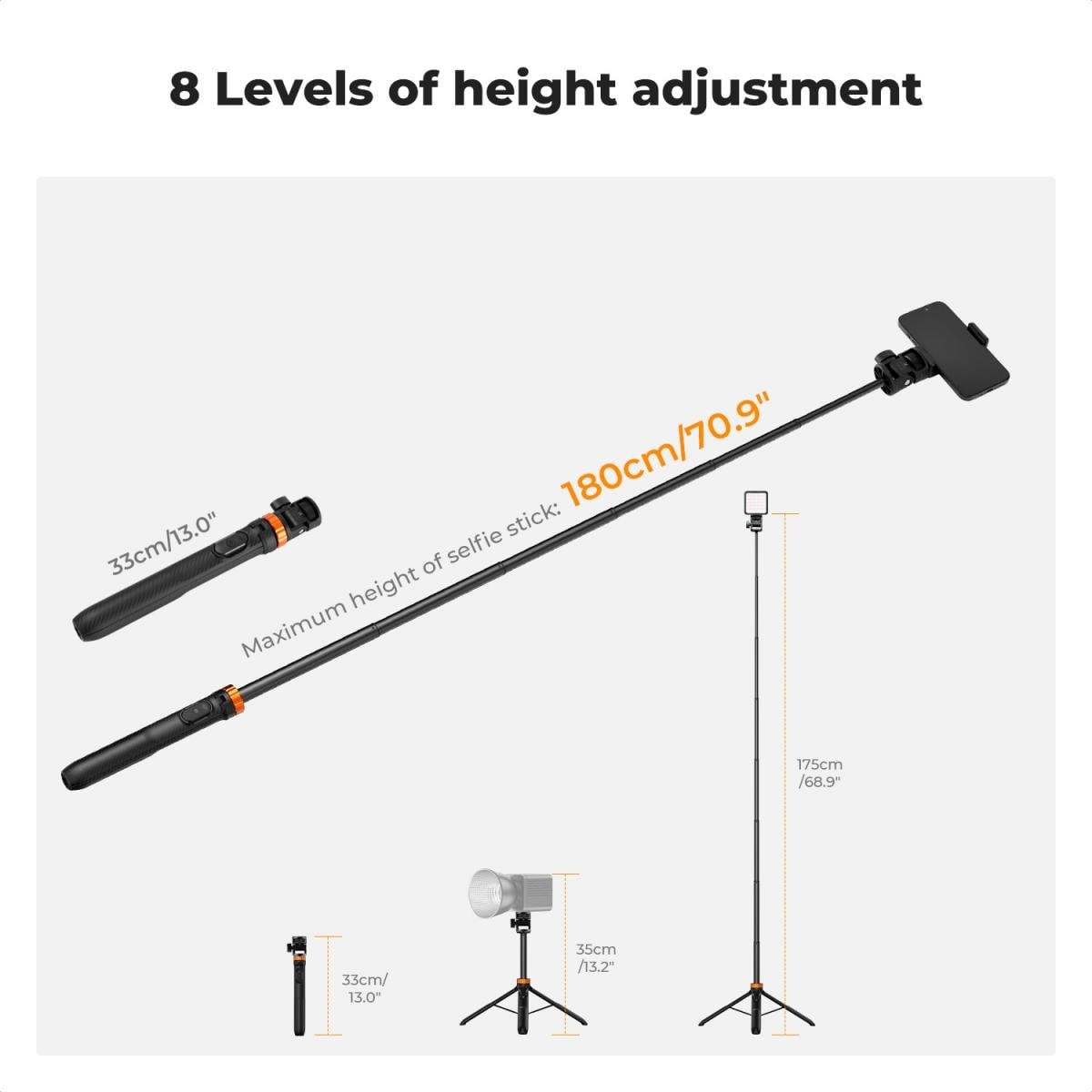 K&F Concept Selfie Çubuğu & Tripod (175cm)