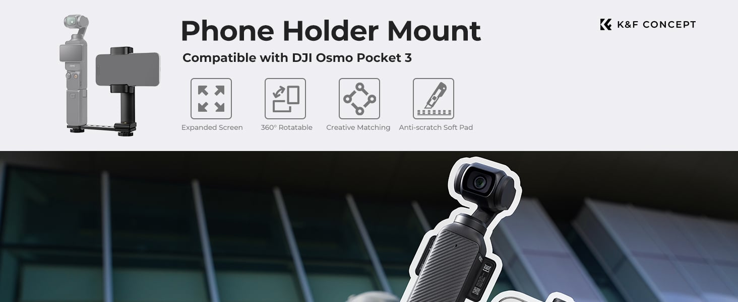 K&F Osmo Pocket 4 için Telefon Tutucu