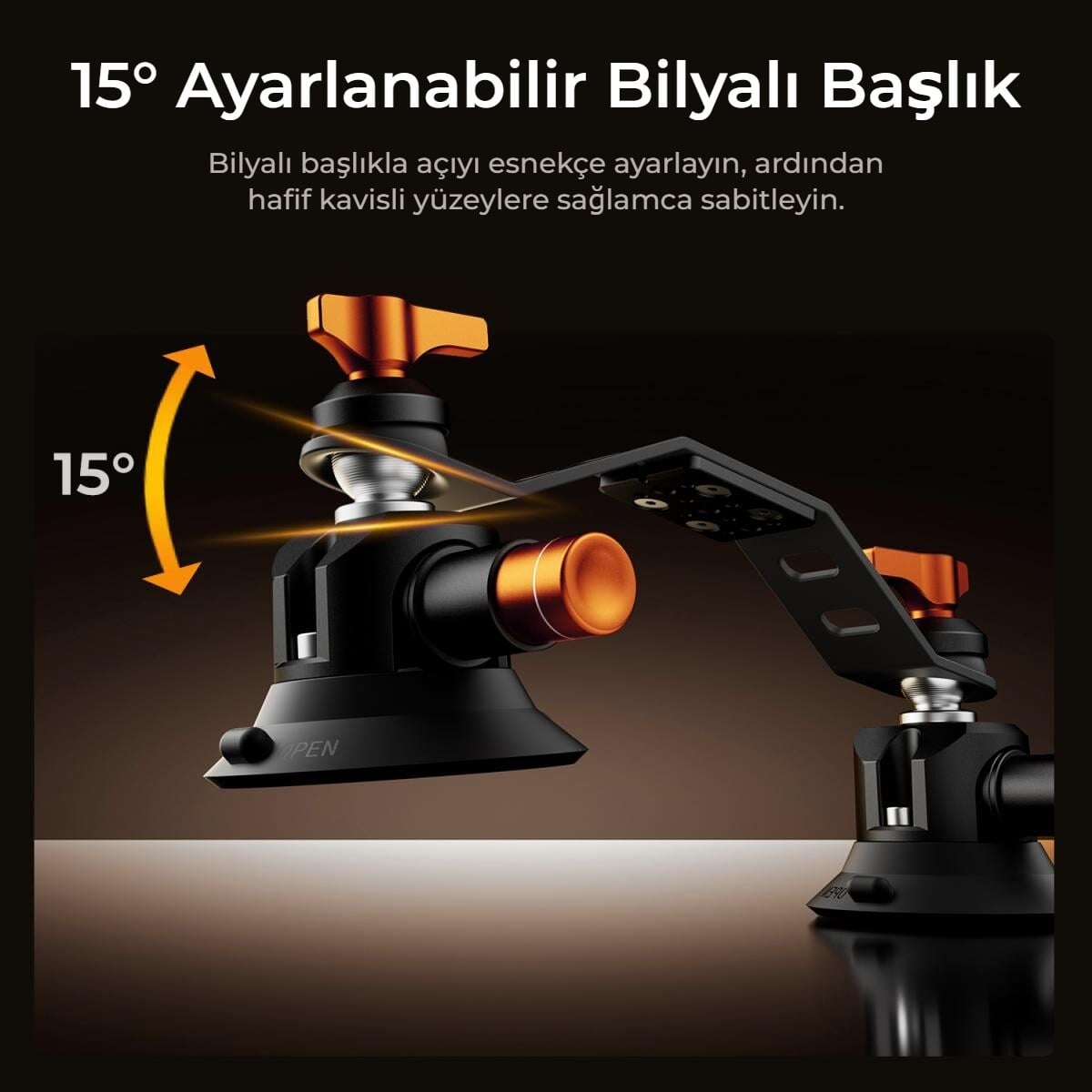 Araç montaj kiti 15 derece bilyalı başlık