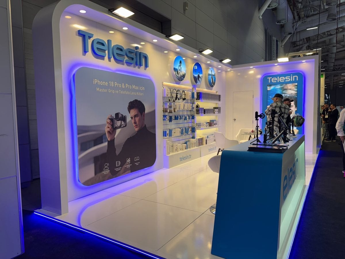 BroadcastEx 2026 Telesin standı ve iPhone 18 Pro Master Grip görseli
