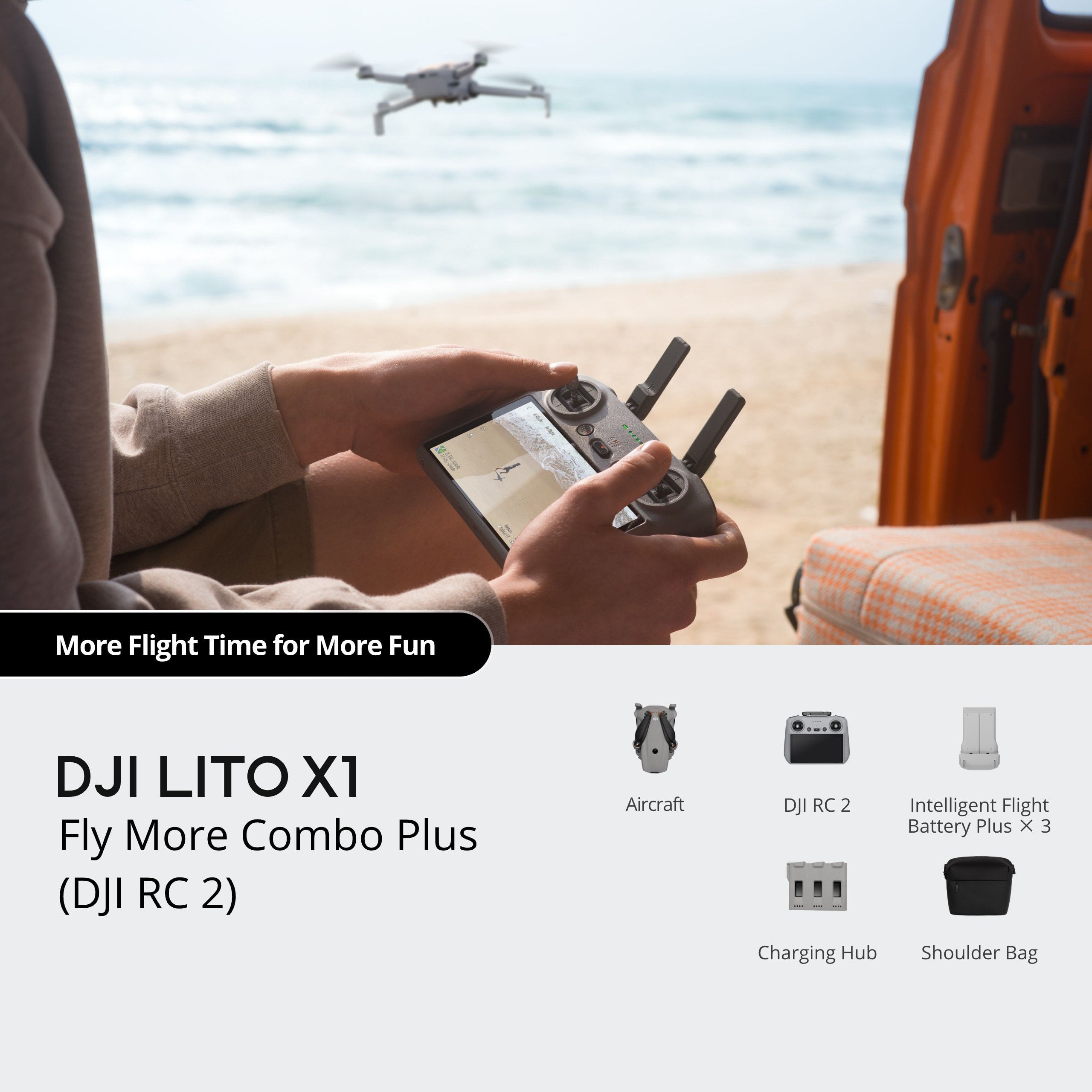DJI Lito X1 Fly More Combo Plus (DJI RC 2) - Kutu İçeriği