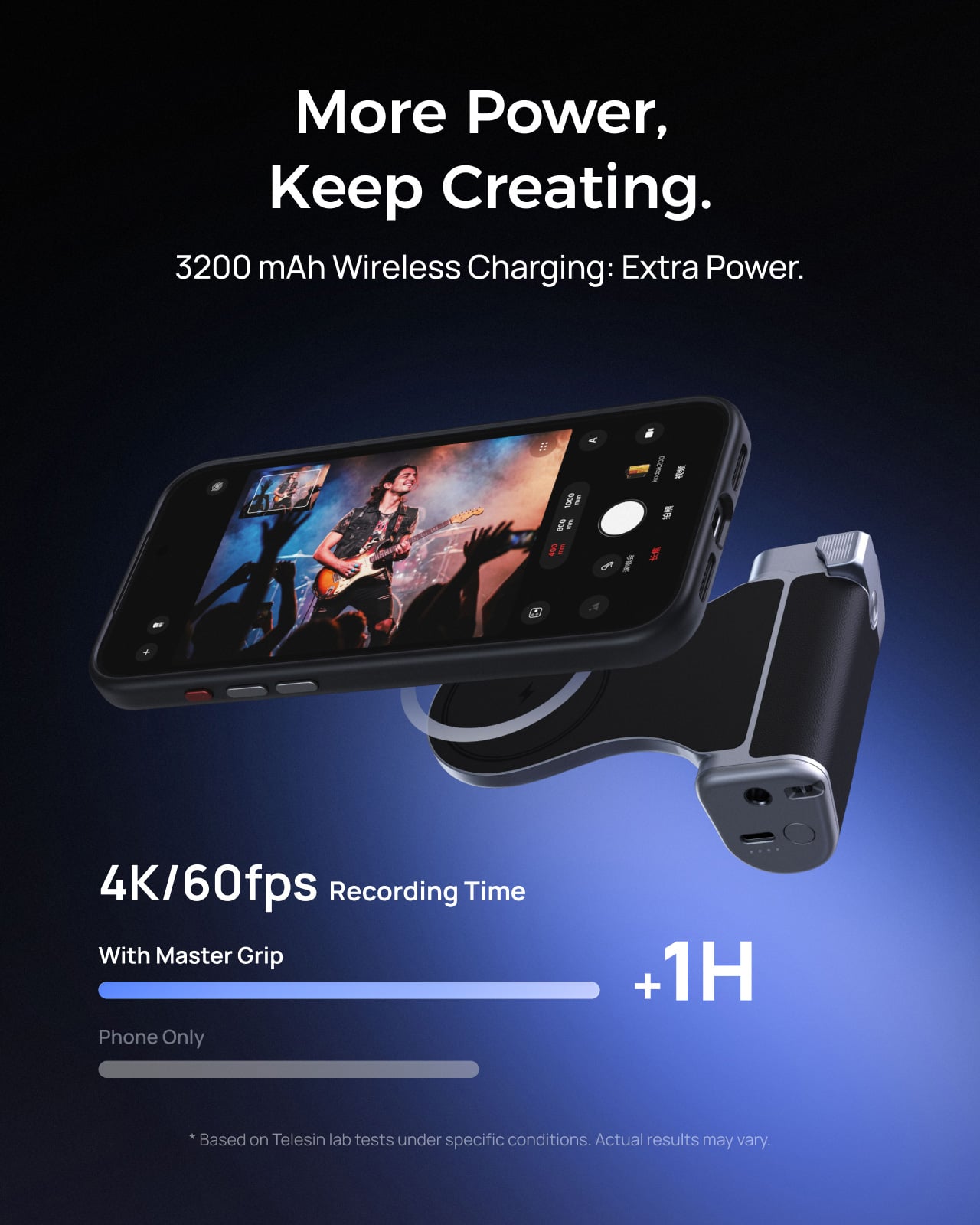 Telesin Master Grip 3200 mAh kablosuz sarj