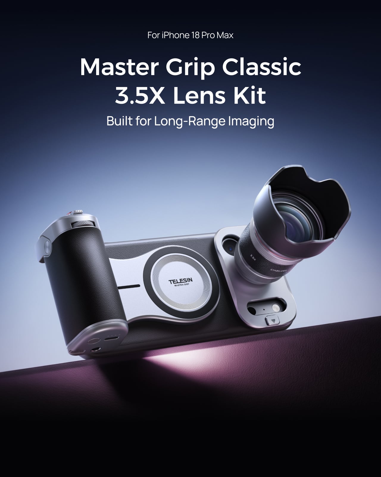 Telesin iPhone 18 Pro Max Master Grip Kit + 3.5X Telefoto Lens