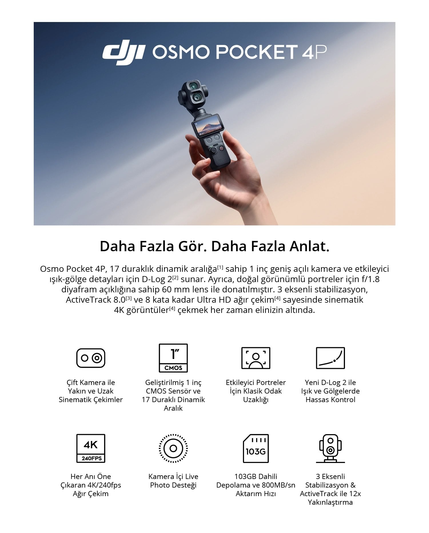 DJI Osmo Pocket 4P Vlog Combo – Daha Fazla Gör, Daha Fazla Anlat