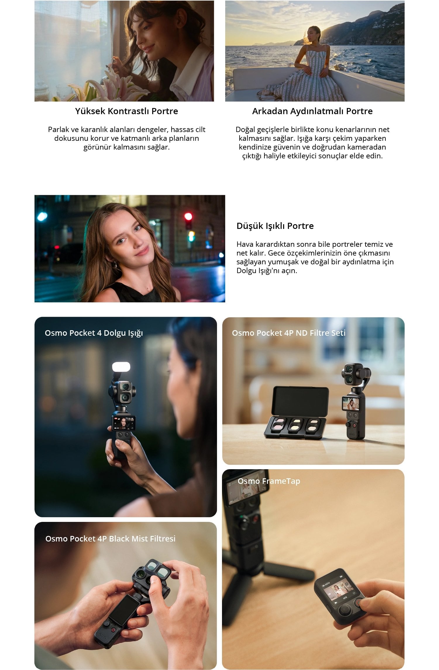 DJI Osmo Pocket 4P 17 durak dinamik aralık