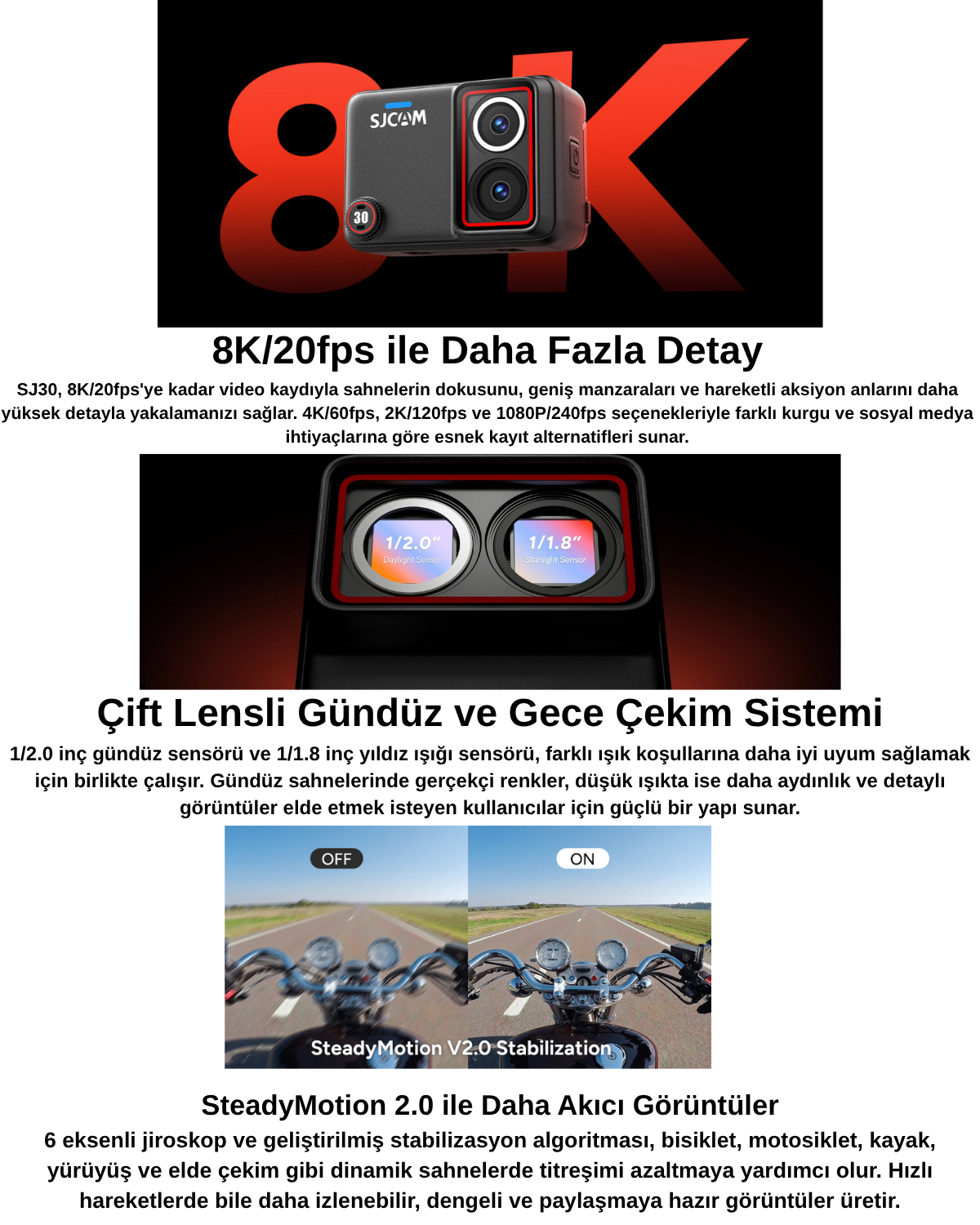 SJCAM SJ30 8K Combo Aksiyon Kamerası