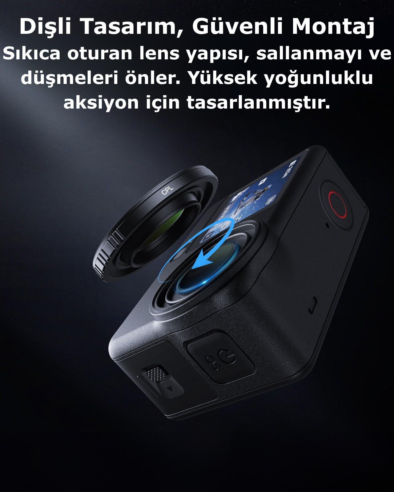 Telesin Osmo Action 6 için Dişli Montaj Filtre Set