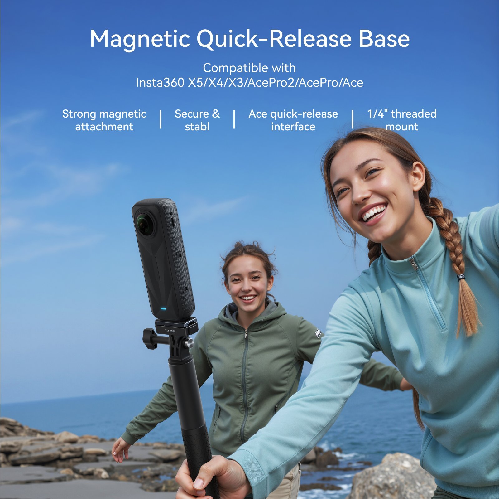 Insta360 Uyumlu Manyetik Hızlı Çıkarma Montaj Seti