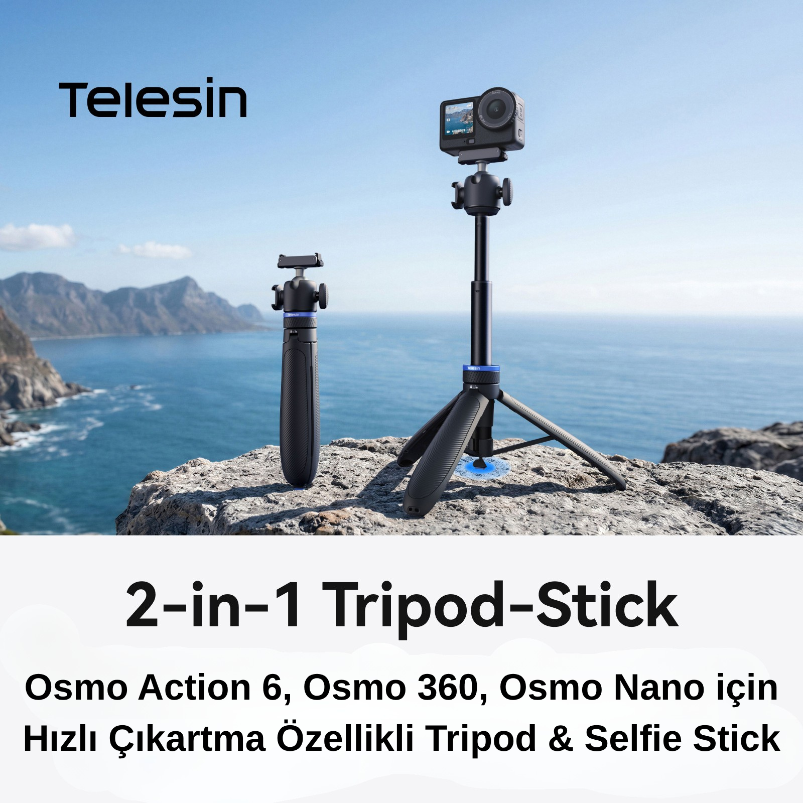 Osmo Action 6 için Manyetik Selfie Çubuğu
