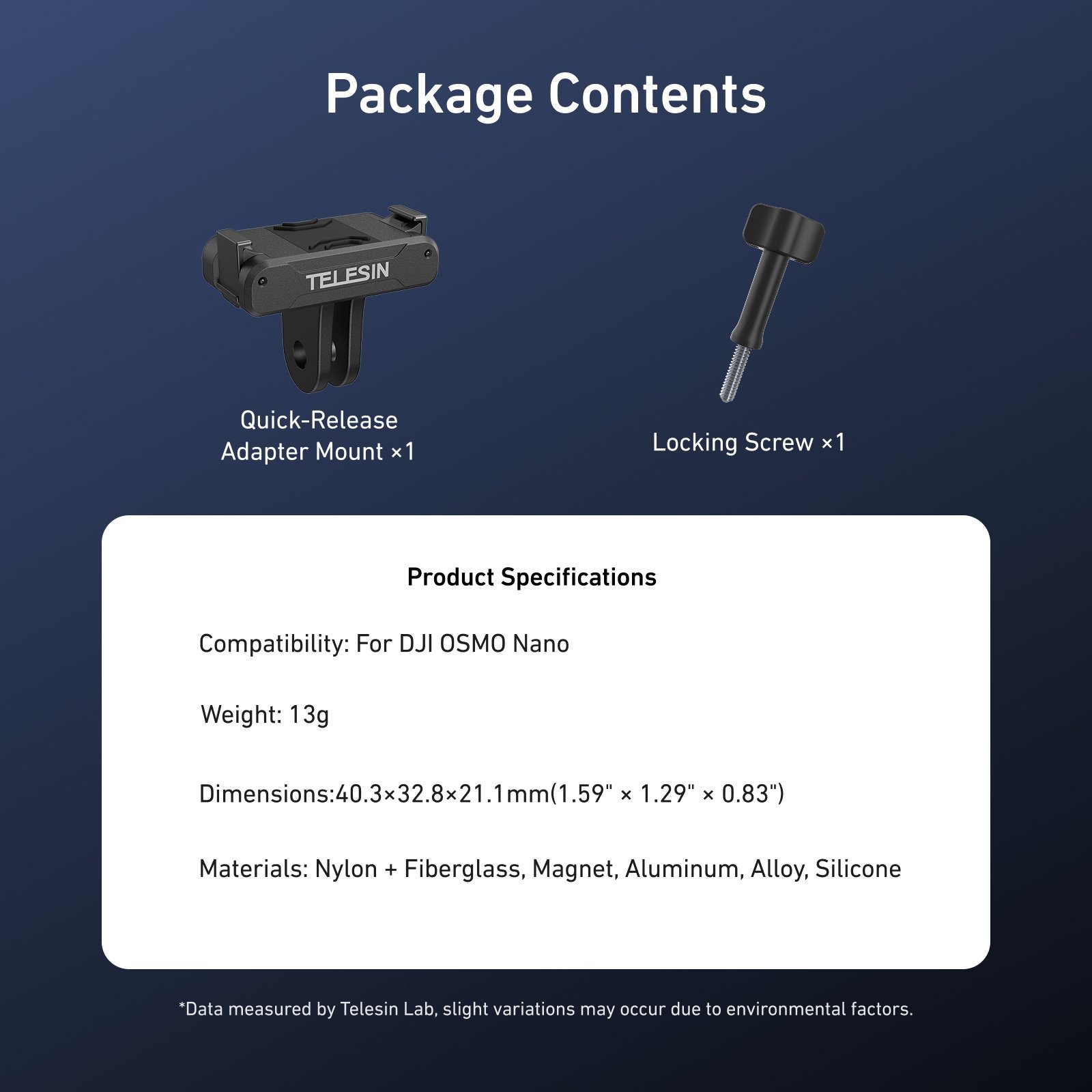 Osmo Action Quick-Release Adapter Mount