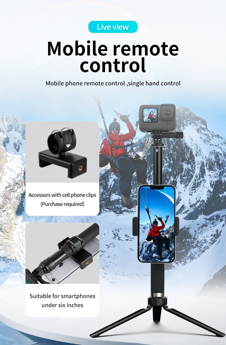 TELESIN 90CM Selfie Stick + Tripod