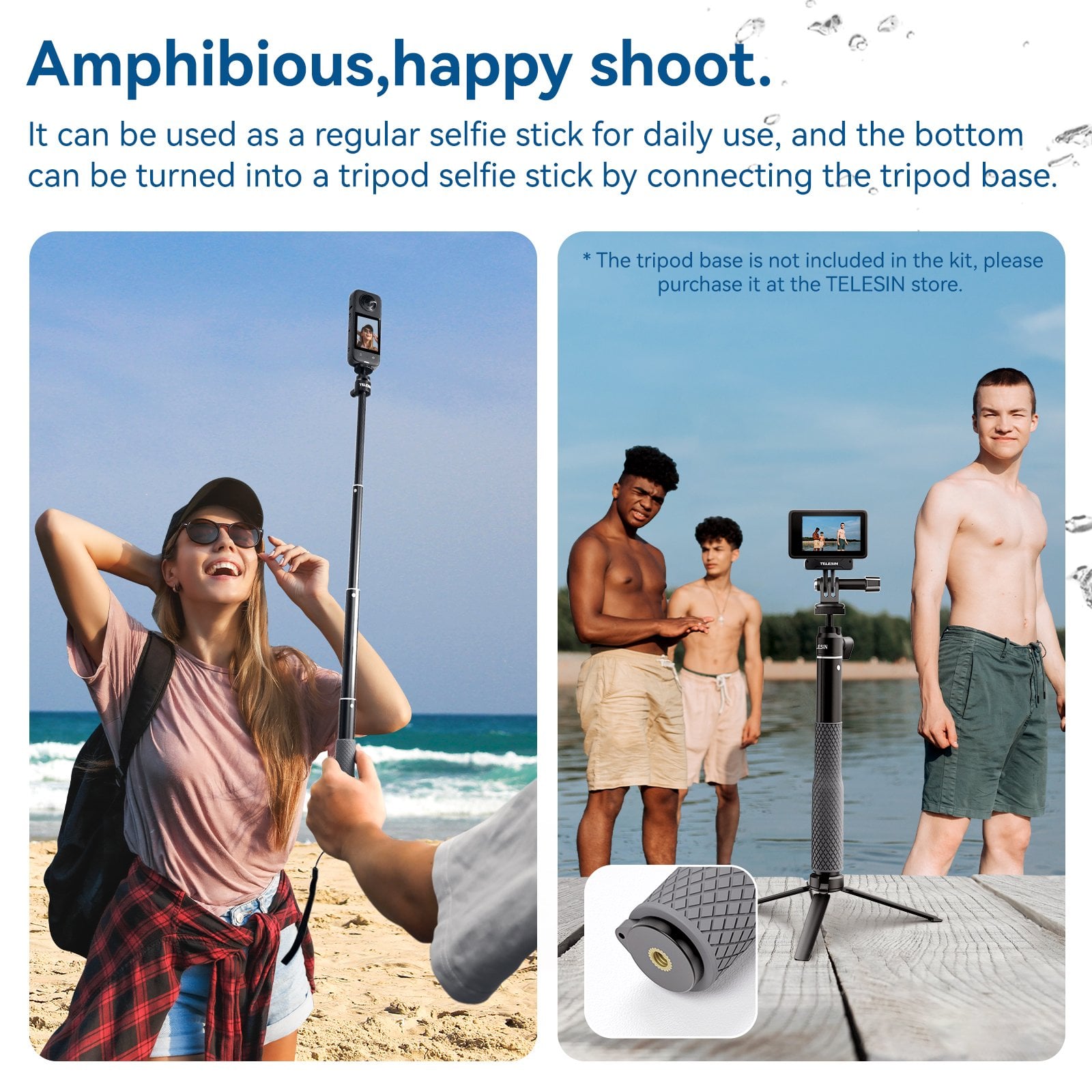 TELESIN Alüminyum Selfie Stick (65cm)
