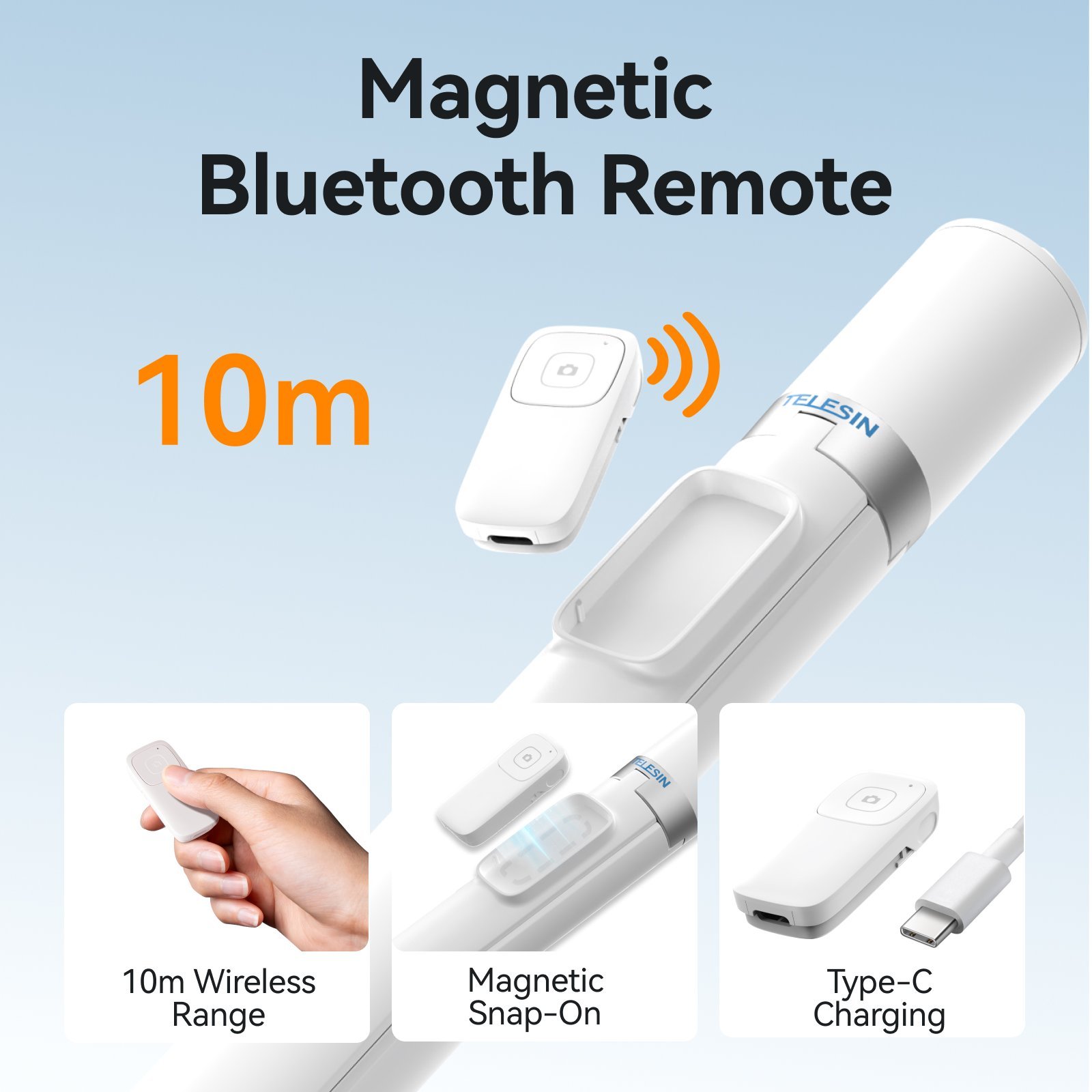 TELESIN Cep Telefonu Bluetooth selfie stick