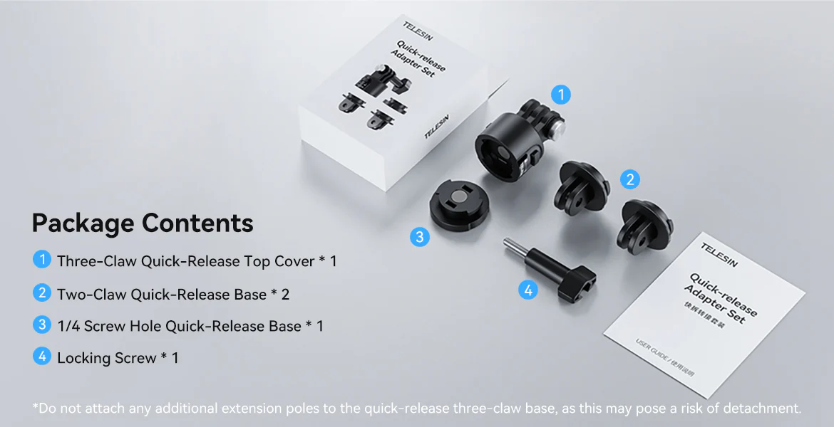 TELESIN Magnetic Quick Release Adapter Set (10)
