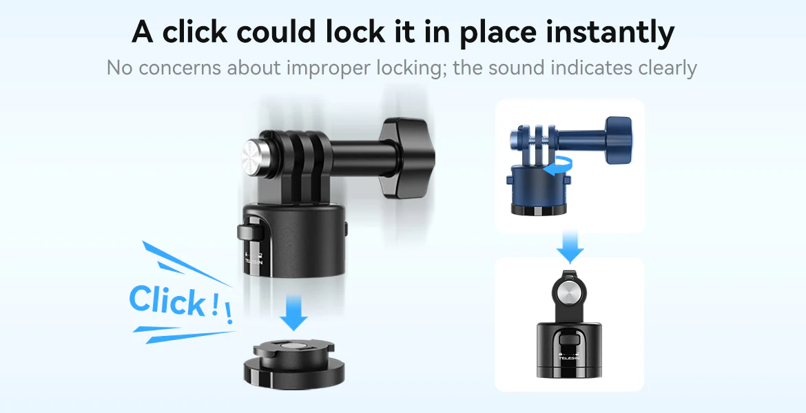 TELESIN Magnetic Quick Release Adapter Set