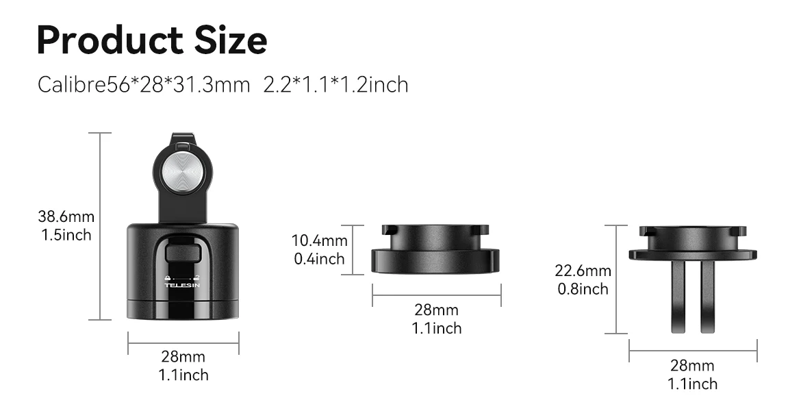 TELESIN Magnetic Quick Release Adapter Set
