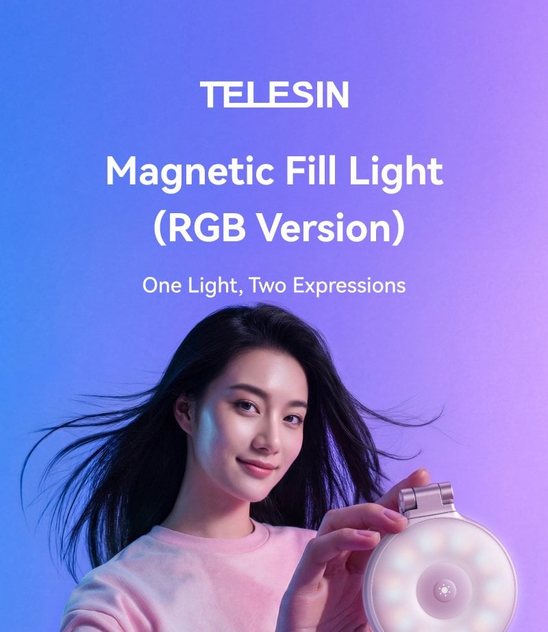 TELESIN Magnetic RGB Selfie Ring Light