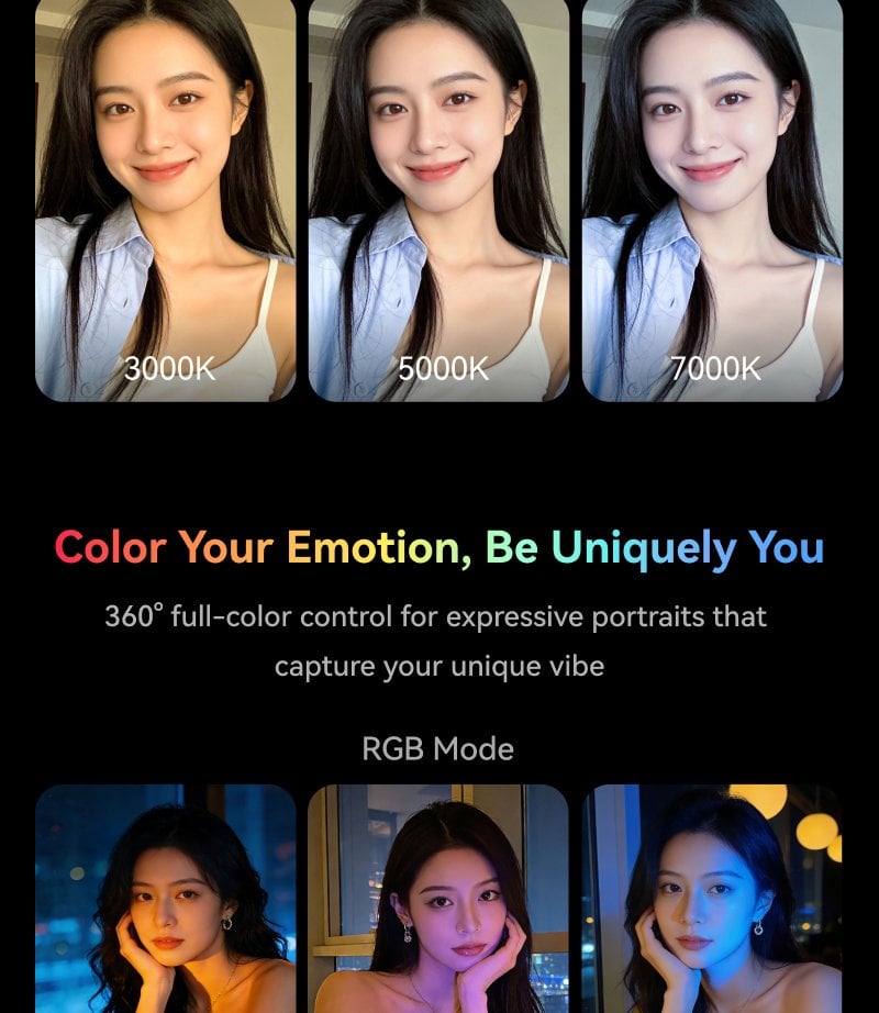 TELESIN Magnetic RGB Selfie Ring Light