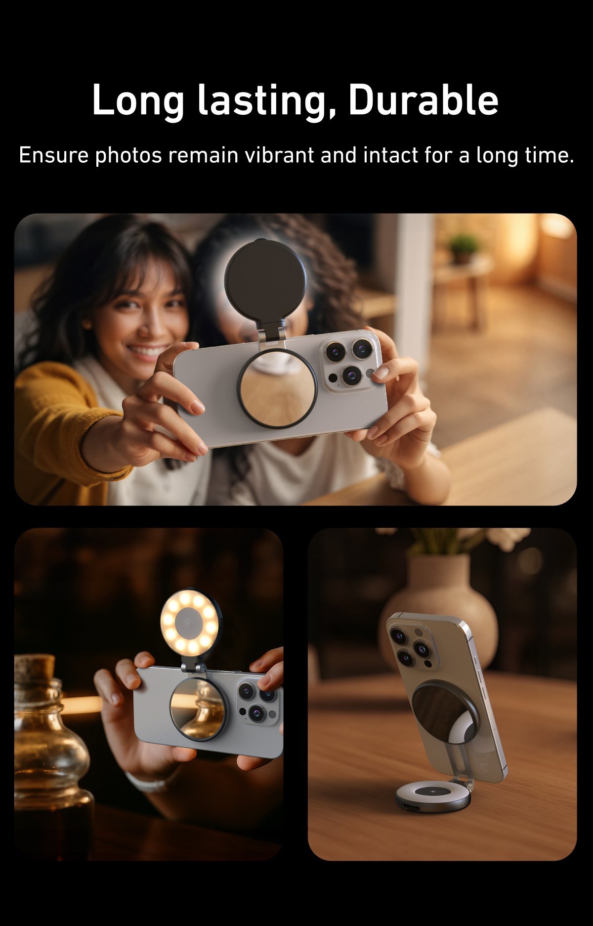 TELESIN Magnetic Selfie Light (Black)