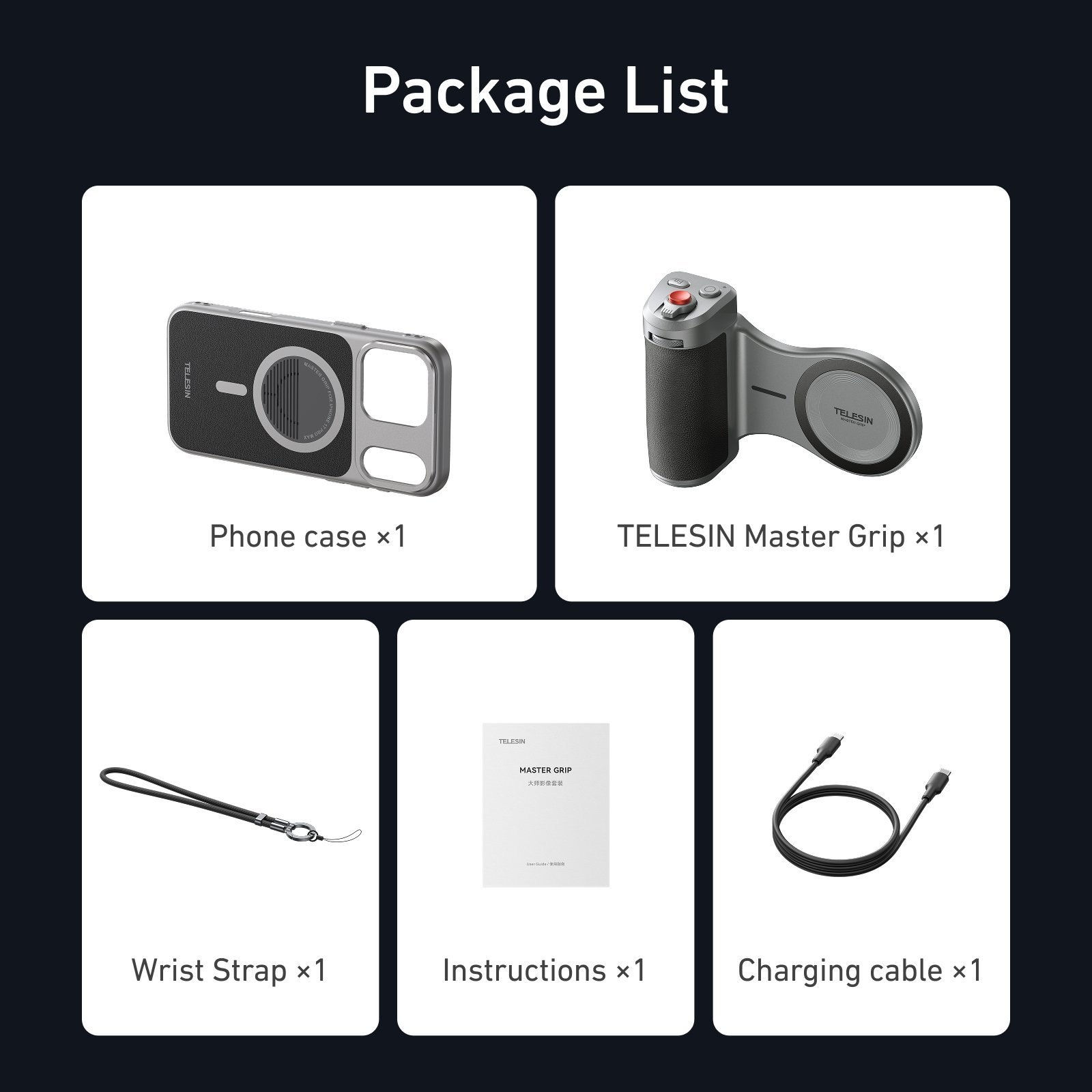 TELESIN Master Grip iPhone 17 Pro & Pro Max Standart Kit 