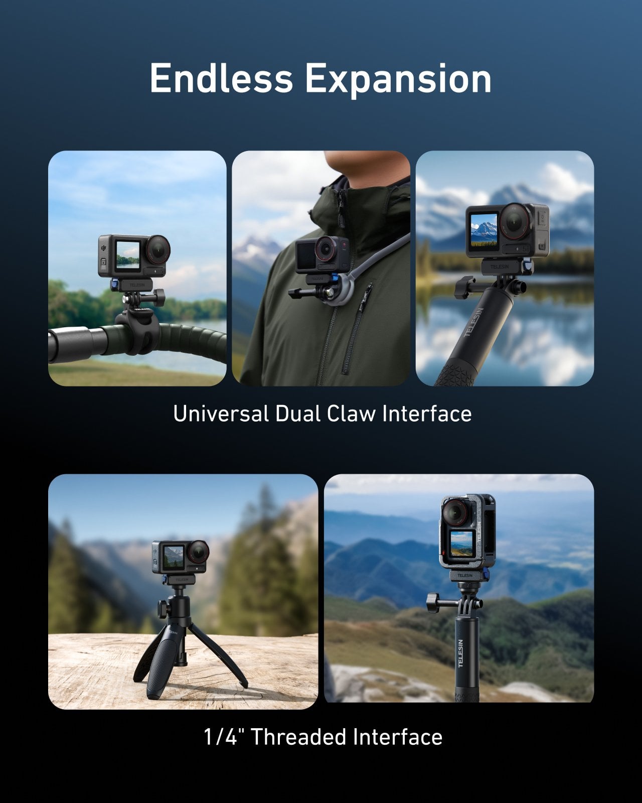 TELESIN Osmo Action 3-4-5 Quick-Detach Mount