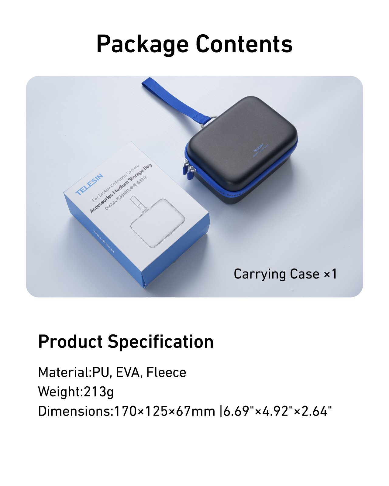 TELESIN Osmo Action 6 için Taşıma Çantası-black