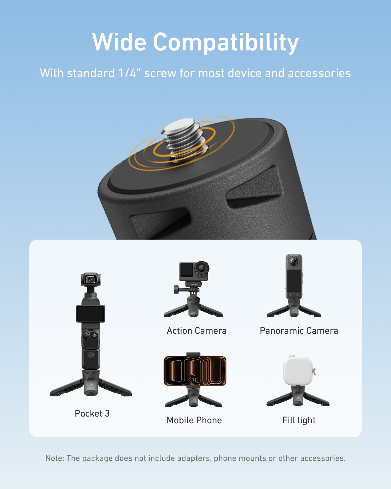 TELESIN Portable Mini Tripod & Grip