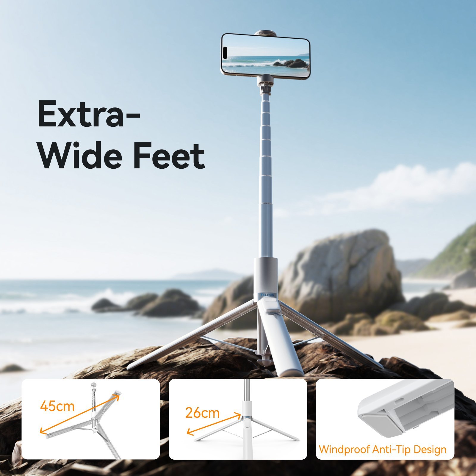 TELESIN Tripod & Selfie Stick (1.8m) (9)