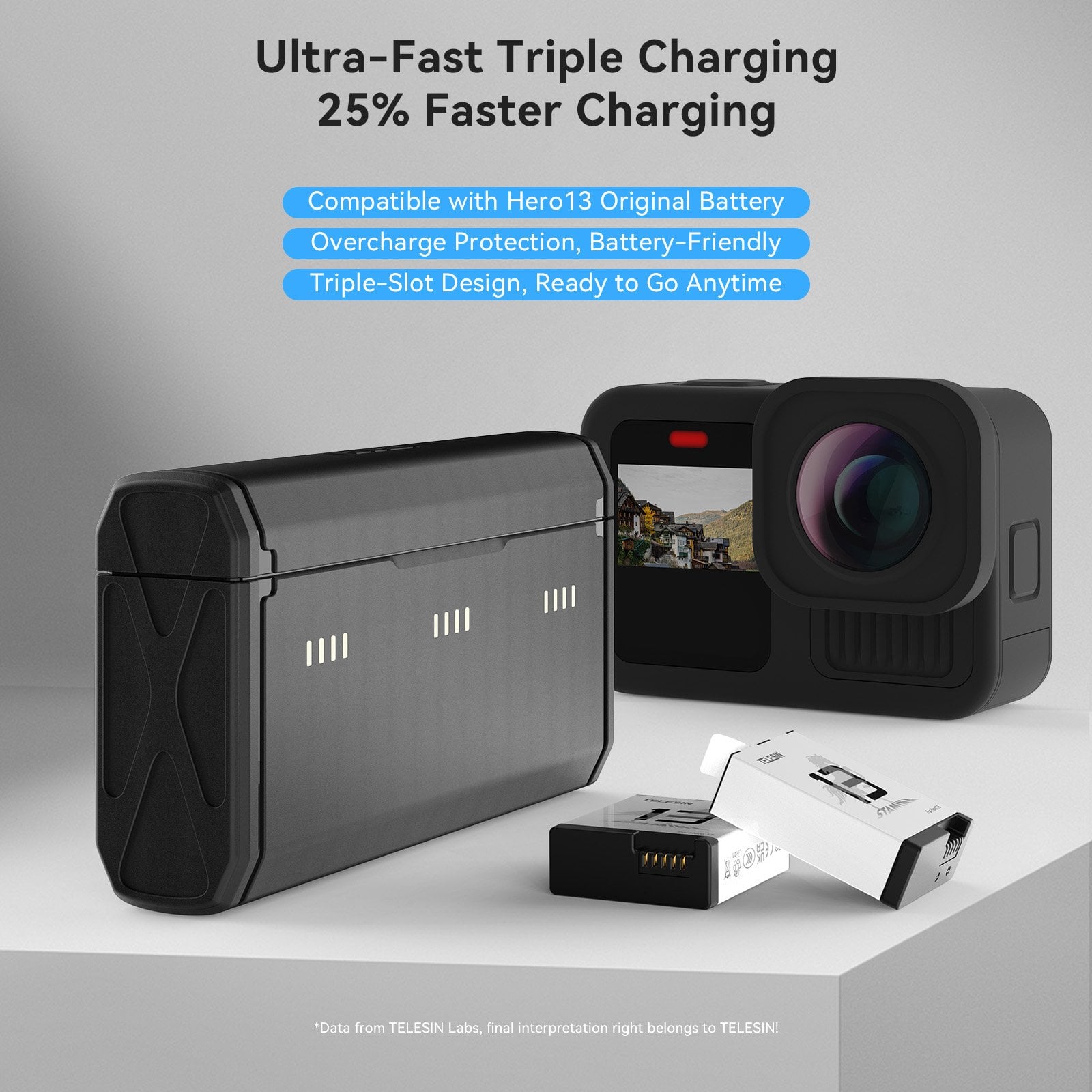 Telesin GoPro HERO13 Şarj Kutusu + 2 Batarya