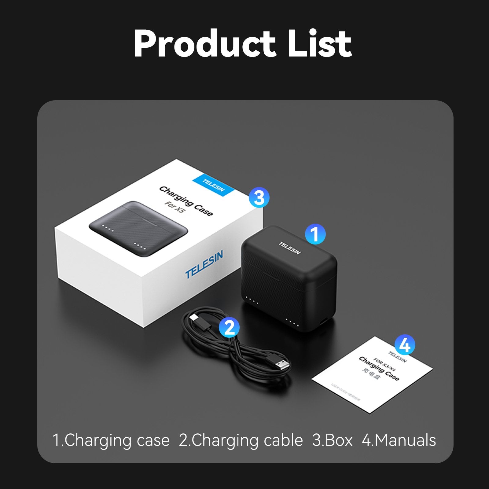Telesin Insta360 X5 Charging Case