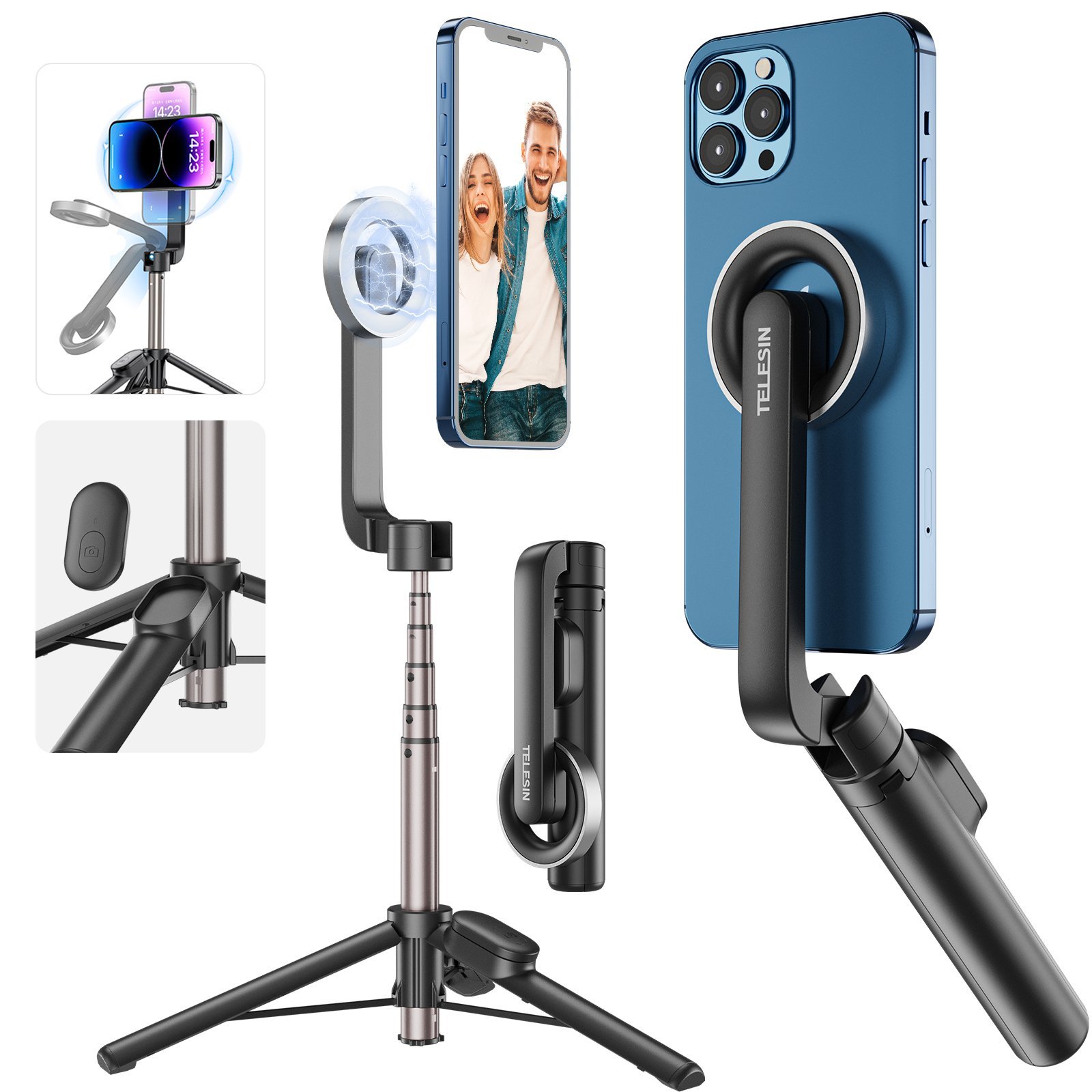 Telesin Mini Magsafe Özellikli Selfie Stick
