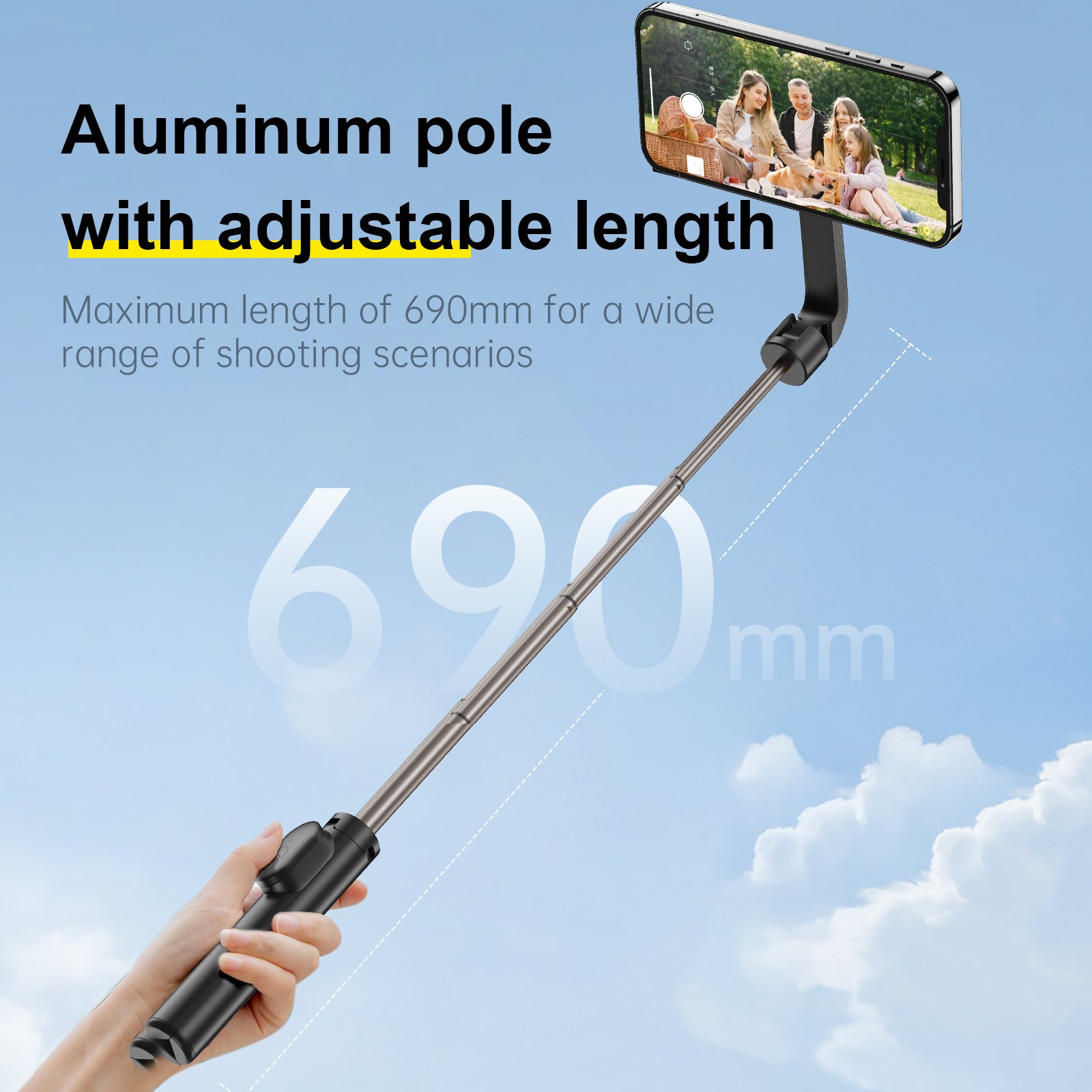 Telesin Mini Magsafe Özellikli Selfie Stick