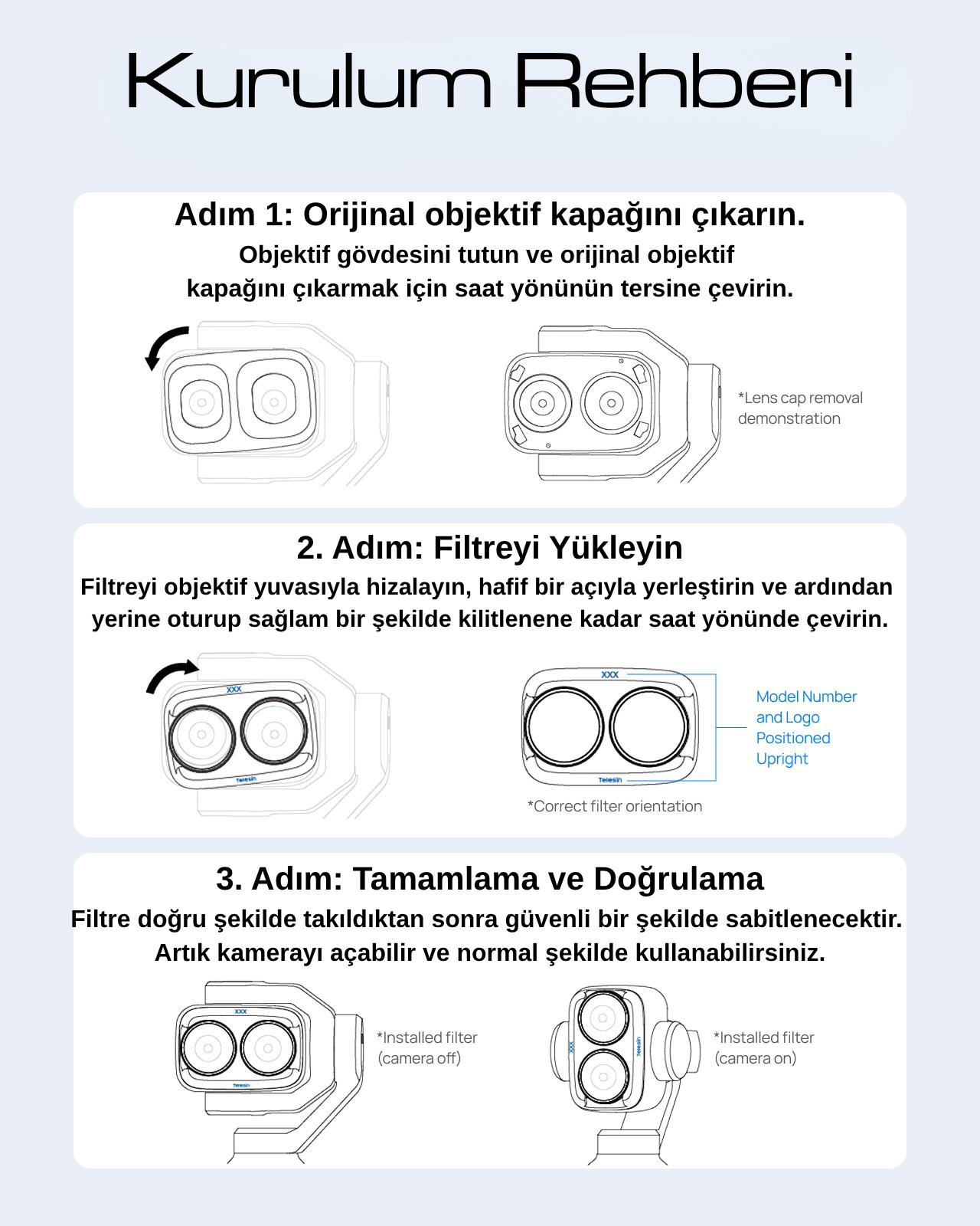 Telesin Osmo Pocket 4P Filtre - Kullanım Kılavuzu