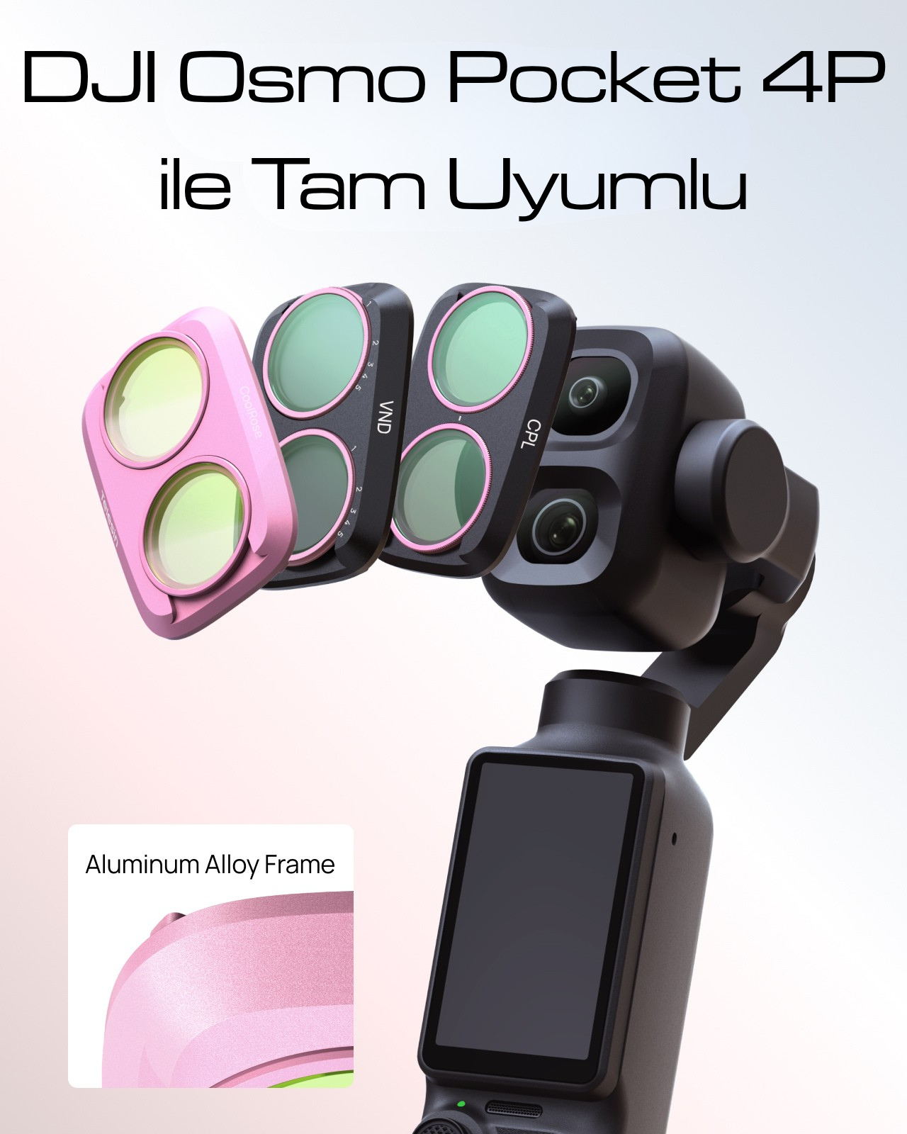 Telesin Osmo Pocket 4P Filtre Kiti (CPL+VND8-32+Cool Rose)